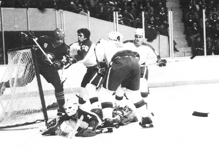 Pierre Hamel covers up against Buffalo