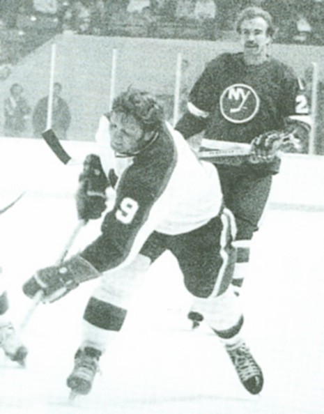 Bobby Hull unleashes a shot against the New York Islanders